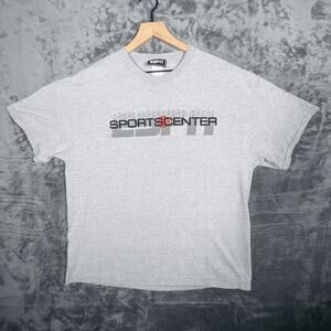 ESPN SportsCenter Mens TShirt Sz‎ XL Gray Graphic Logo Short Sleeve Cotton Blend